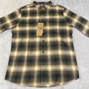 Tailor Vintage Shirt Evergreen Lodge Plaid Long Sleeve Button Up shirt small